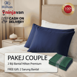 Pakej Couple - 2 Bantal Hilton + FREE Pillow Case