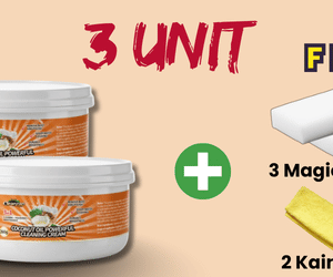 Pakej Keluarga : 3 Unit Periuk Cleaner + FREE 3 Sponge +FREE 2 Kain Lap